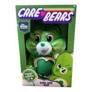 Care Bears Good Luck Bear The Denim Collection Green New Plush Stuffed Animal